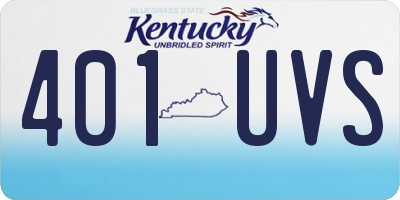 KY license plate 401UVS