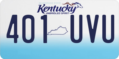 KY license plate 401UVU