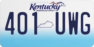 KY license plate 401UWG