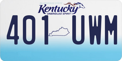 KY license plate 401UWM