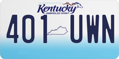 KY license plate 401UWN