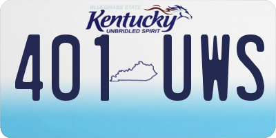 KY license plate 401UWS