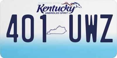 KY license plate 401UWZ