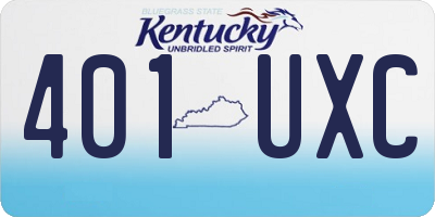 KY license plate 401UXC