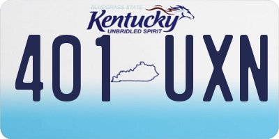 KY license plate 401UXN