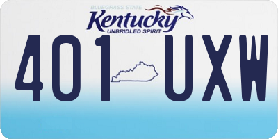 KY license plate 401UXW