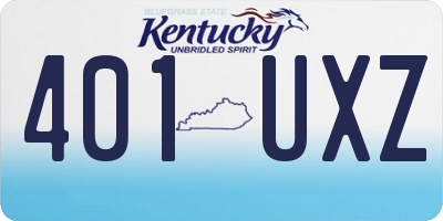 KY license plate 401UXZ