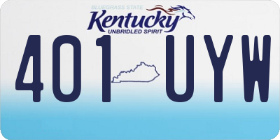 KY license plate 401UYW