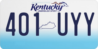 KY license plate 401UYY