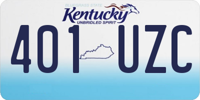 KY license plate 401UZC