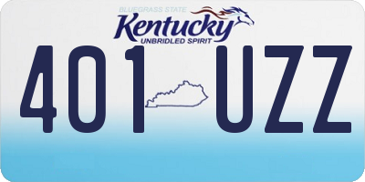 KY license plate 401UZZ