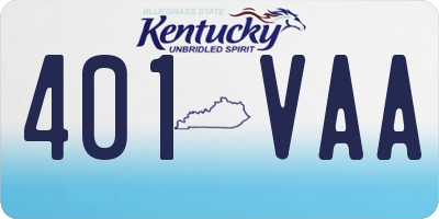 KY license plate 401VAA