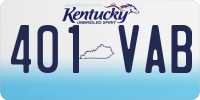 KY license plate 401VAB