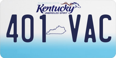 KY license plate 401VAC