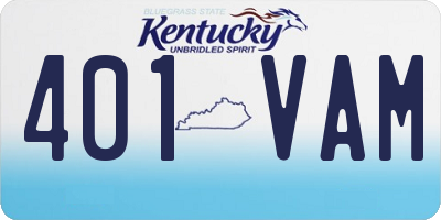 KY license plate 401VAM