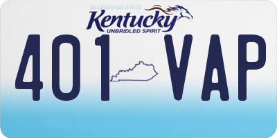 KY license plate 401VAP