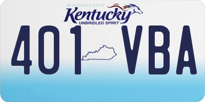 KY license plate 401VBA