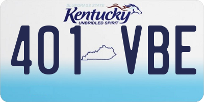 KY license plate 401VBE
