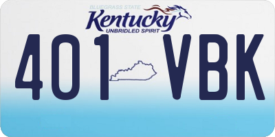 KY license plate 401VBK