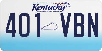 KY license plate 401VBN