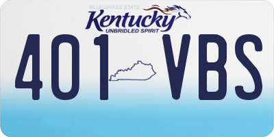 KY license plate 401VBS