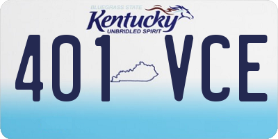 KY license plate 401VCE