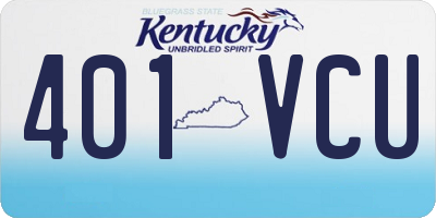 KY license plate 401VCU