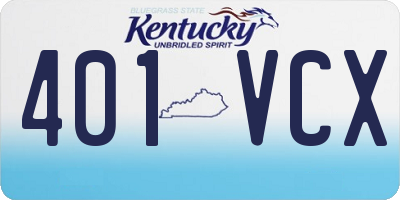 KY license plate 401VCX