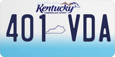 KY license plate 401VDA