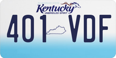 KY license plate 401VDF