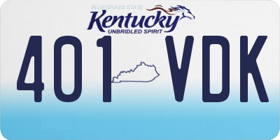 KY license plate 401VDK