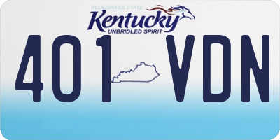 KY license plate 401VDN