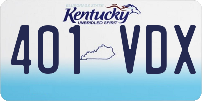 KY license plate 401VDX