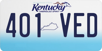 KY license plate 401VED
