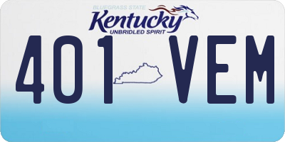 KY license plate 401VEM