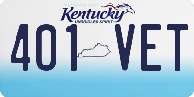 KY license plate 401VET