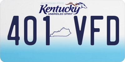 KY license plate 401VFD