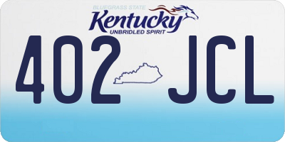 KY license plate 402JCL