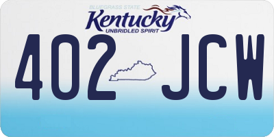 KY license plate 402JCW