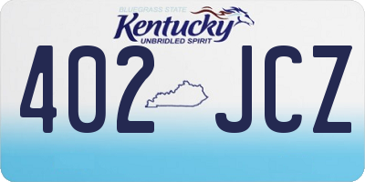KY license plate 402JCZ