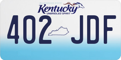 KY license plate 402JDF