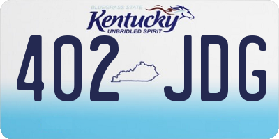 KY license plate 402JDG