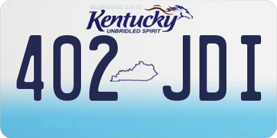 KY license plate 402JDI