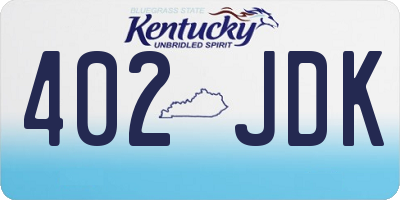 KY license plate 402JDK