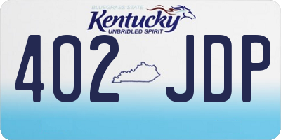 KY license plate 402JDP