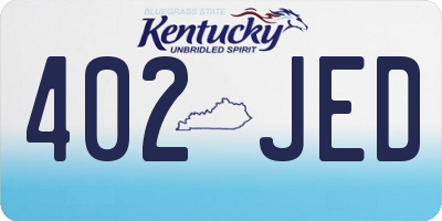 KY license plate 402JED