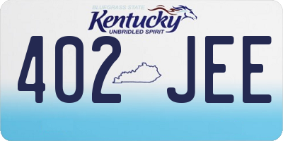 KY license plate 402JEE
