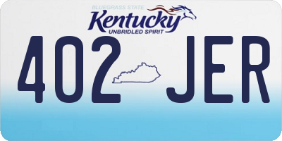 KY license plate 402JER