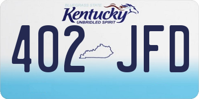 KY license plate 402JFD