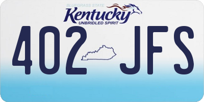 KY license plate 402JFS